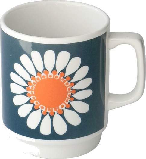 Figgjo Daisy krus 30 cl hvit/blå/oransje Figgjo Daisy krus 30 cl hvit/blå/oransje