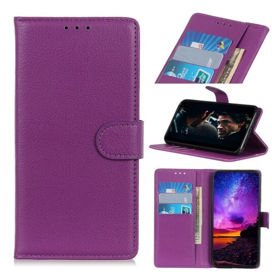 INCOVER iPhone 12 / 12 Pro Skinn Flip Deksel med Lommebok - Lilla