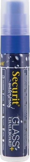 Securit® Vandfast Kridtmarker Med Blokspids I Blå   6 Stk.