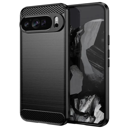 EIDERWOOD Google Pixel 9 Pro Brushed Carbon Deksel - Svart