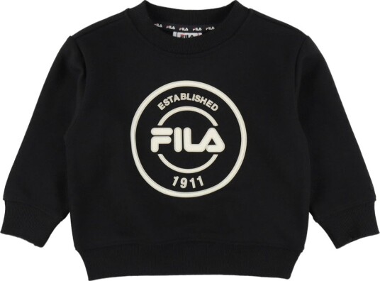Fila Collegegenser - Avslappet grafikk med børstet mønster m. Lo - Fila - 3-4 år (98-104) - Collegegenser - Svart