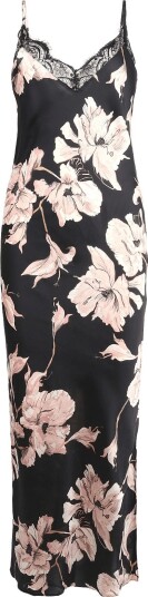 Hunkemöller Sd Long Satin Lace Flower Black XL