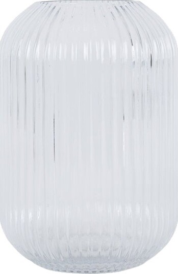 Nova Edge Vase m/riller Klar 22cm