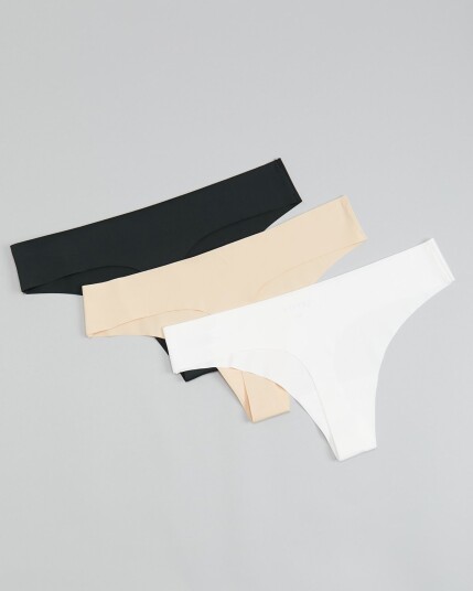 LEVITY 3-pack Invisible Thong Black/White/Sand - XL