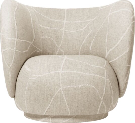 Ferm Living Rico Lenestol med Svingbar Bokslist/ Sand