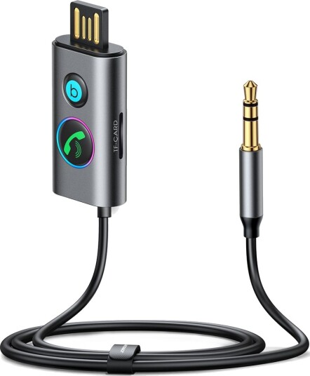 Joyroom Bil Bluetooth Lydmottaker 3,5 mm Aux med Mic - Grå