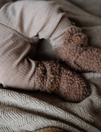 Smallstuff Booties Bouclé Merino Wool - Brown - 56-62 Smallstuff Booties Bouclé Merino Wool - Brown - 56-62