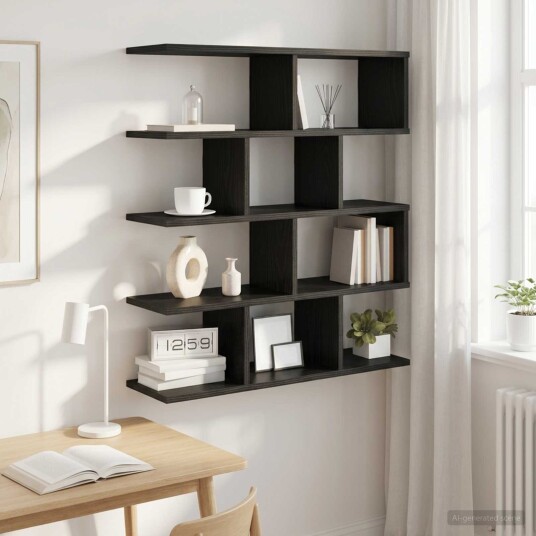 vidaXL Vegghylle Svart eik 70 x 20 x 100 cm Konstruert tre