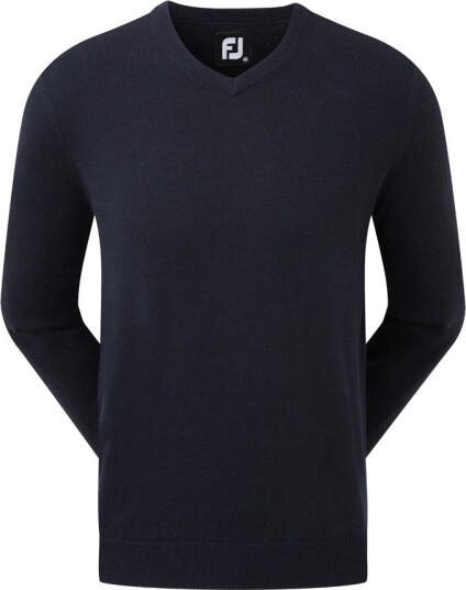 FootJoy Wool Blend V Neck Blå Golfgenser herre Navy Small