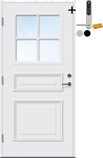 Ytterdør Bygg1 Grimstad med Yale Doorman Classic Home