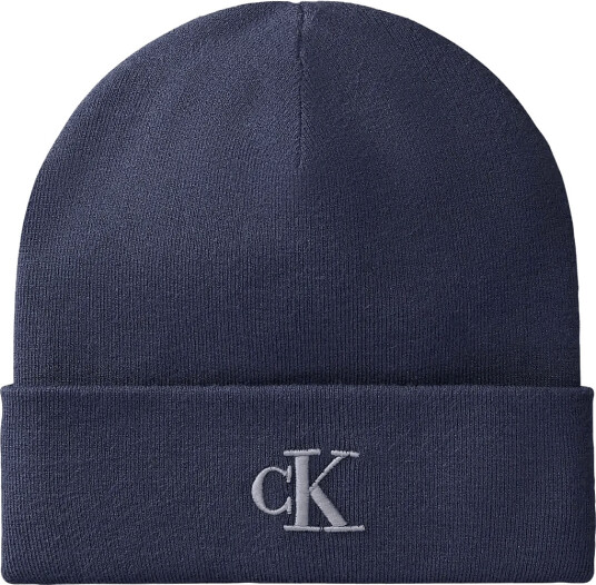 Calvin Klein Ck Fine Rib Beanie - Navy - ONE SIZE