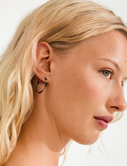 Pilgrim Alison Earrings Black Gold Plated   Gold   ONE SIZE