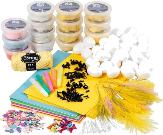 Materiellsett Creativ Company klassesett til Kyllinger med Silk Clay 1 Sett