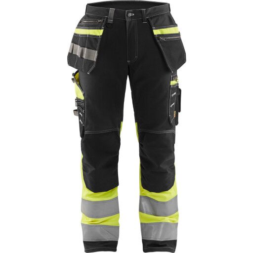 Blåkläder 179413709933C54 Synlighetsbukse med stretch, svart/varselgul Str. C54, Klær