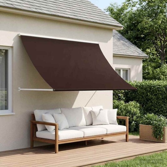 vidaXL Markise Brun 350 x 150 cm 180 g / m² Polyester med PU-belegg