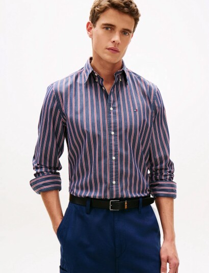 Tommy Hilfiger Flex Poplin Bold Stripe Rf Shirt Navy S Tommy Hilfiger Flex Poplin Bold Stripe Rf Shirt Navy S