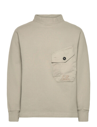 C.P. Company Mixed Funnel Neck - Beige - XS C.P. Company Mixed Funnel Neck - Beige - XS