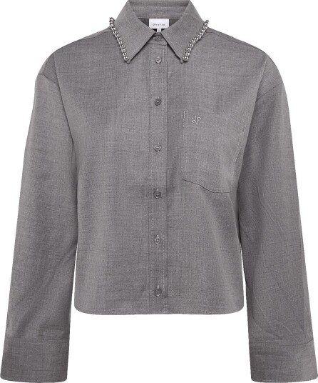 Dante6 Dante6 Courtney Embellished Shirt   GRANITE GREY MÉLANGE   42