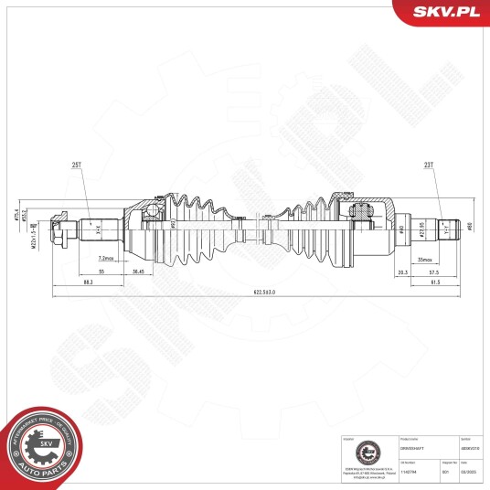 Drivaksel ESEN SKV 40SKV210