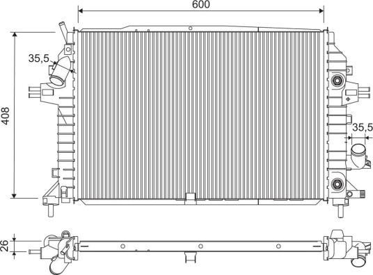 VALEO 701202 Radiator motorkjøling VALEO 701202 Radiator motorkjøling