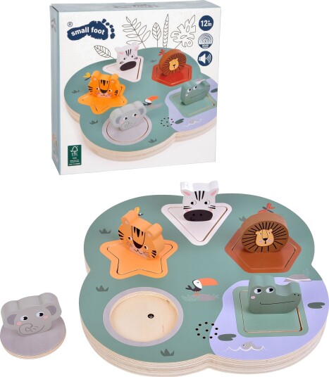 Small Foot Wooden 3D Animal Sounds Puzzle Safari Tre Small Foot Wooden 3D Animal Sounds Puzzle Safari Tre