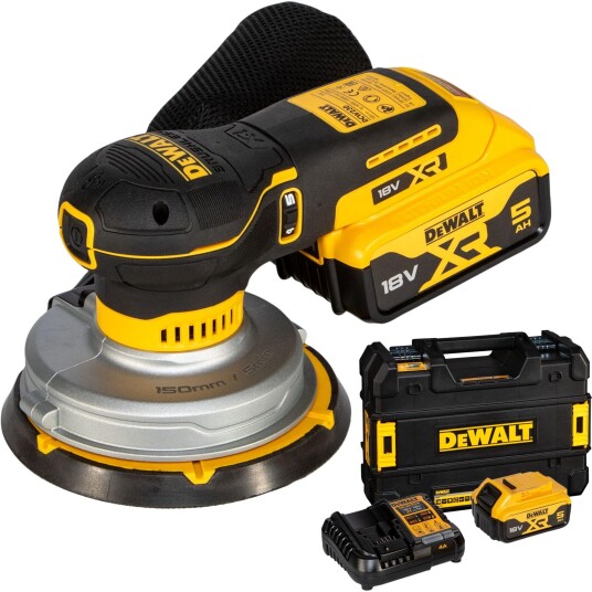 DeWalt Batteridrevet Eksentersliper DCW230P2-QW 18 v 150 mm (Inkl. 2 × 5 ah Batterier)
