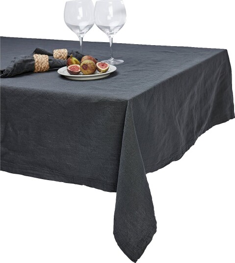 Gripsholm Table Cloth Linen Blend Anthracite 145X310 Black 145X310CM