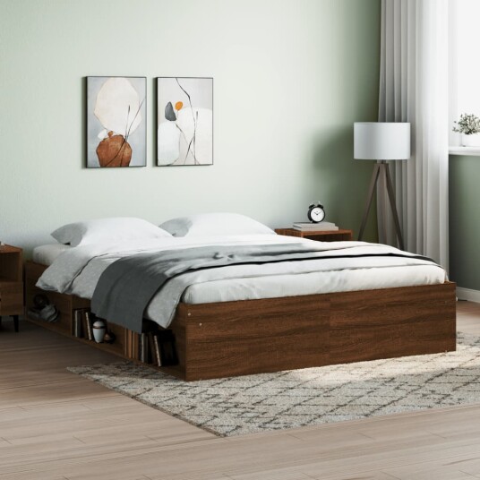 Sengeramme brun eik 160x200 cm 8721012158351