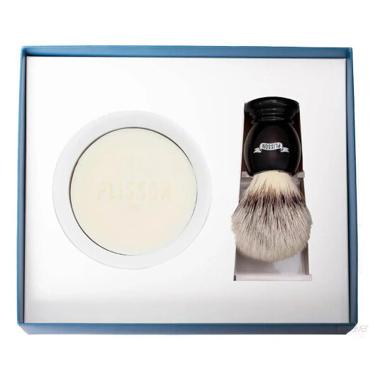 Plisson Starter Kit, High Mountain White Fibre & Shaving Bowl W/Soap Sort Plisson Starter Kit, High Mountain White Fibre & Shaving Bowl W/Soap Sort