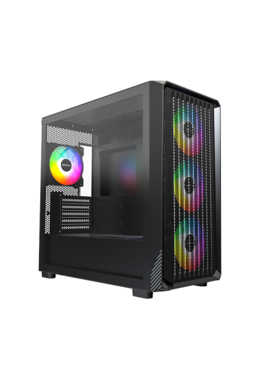 Montech X5M Minitower Kabinett med USB Type-C og Vannkjøling Svart