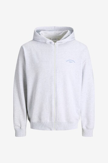Jack & Jones Hettegenser jjCollege Logo Sweat Zip Hood Jnr Hvit