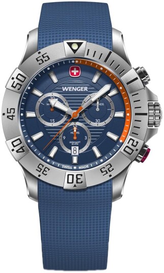 Wenger Herreklokke 01.0643.124 Seaforce Blå/Gummi Ø43 mm