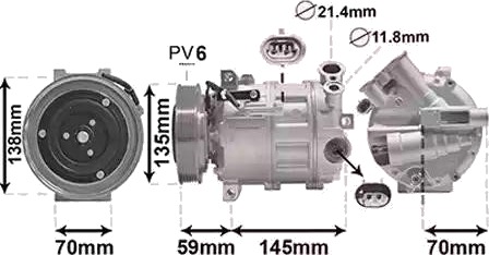 AC-kompressor VAN WEZEL 0100K145
