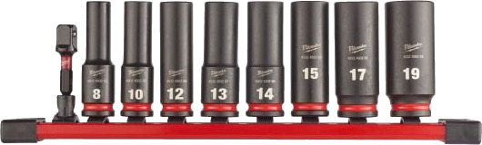 Milwaukee 3/8" Dyp Kraftpipesett 9 Deler i Høy Kvalitet
