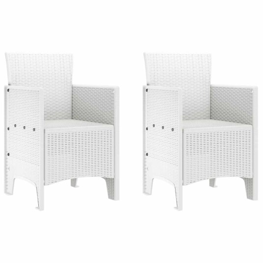 3 delt Hage Spisegruppe Hvit Poly Rattan