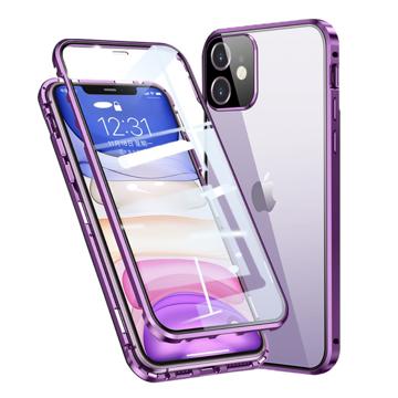 iPhone 11 Magnetic Deksel med Herdet Glass Lilla