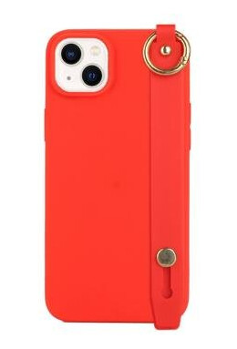 Candy Color iPhone 14 Plus TPU-deksel med Håndstropp Rød