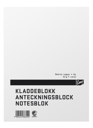 Kladdeblokk EMO A5 60g 100s ulinjert