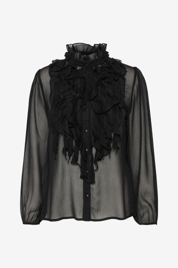 Saint Tropez - Bluse LiljaSZ Crinkle LS Shirt - Svart Saint Tropez - Bluse LiljaSZ Crinkle LS Shirt - Svart
