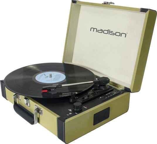 Madison Vintage Platespiller m. Bluetooth Grønn