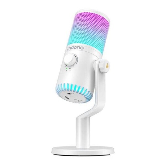 Maono DM30RGB Spillmikrofon med USB og Cardioid Karakteristikk - Hvit