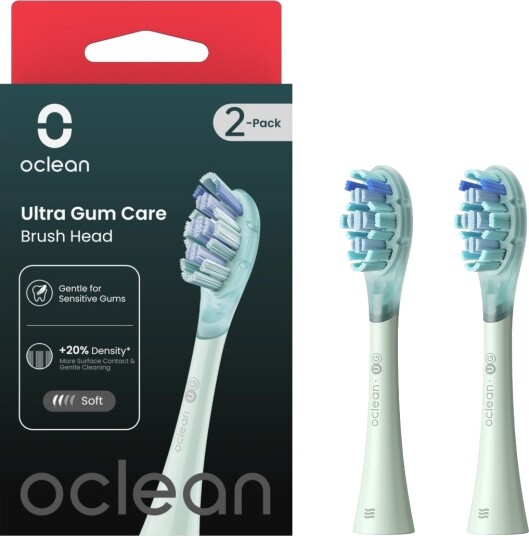 OCLEAN ULTRA GUM CARE BØRSTEHODER 2 STK, GRØNN OCLEAN ULTRA GUM CARE BØRSTEHODER 2 STK, GRØNN