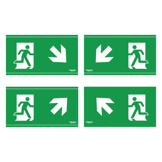 Schneider Electric OVA53183 Piktogramsett 4 deler 45° Belysning Schneider Electric OVA53183 Piktogramsett 4 deler 45° Belysning