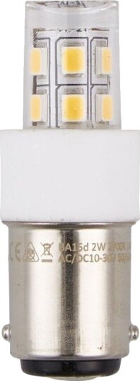 Spl BA15d 2W LED rør 10 30V 4,7cm 200lm klart glass 3000K Kulør : Varm Spl BA15d 2W LED rør 10 30V 4,7cm 200lm klart glass 3000K Kulør : Varm
