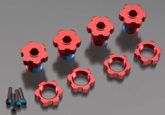 Traxxas 5353R Wheel Hubs Splined 17mm Red-Anodized 4 Traxxas 5353R Wheel Hubs Splined 17mm Red-Anodized 4