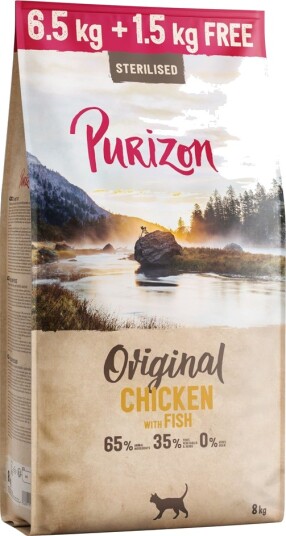 Purizon Tørrfôr Adult Gratis Kornfri Sterilised & Kylling Fisk 1.5 kg 8 kg