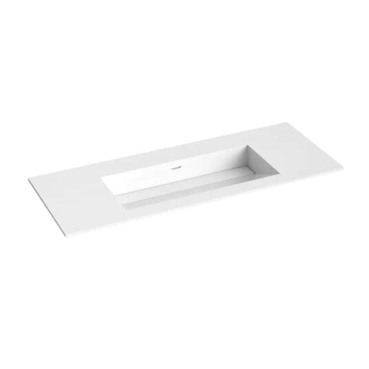 Korsbakken Corian Med Skrå Bunn Uten Kranhull Hvit Matt 120cm