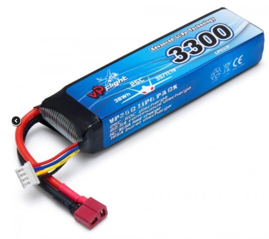 Vapex VPLP033FD Li Po Battery 3S 11,1V 3300mAh 25C T Connector