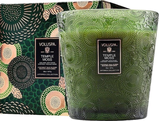 Voluspa Temple Moss Boxed Luxe Jar Candle 80H Grønn