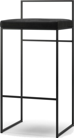 Department Barstol Med Ryggstøtte 90 cm Sort/Sort Fløyel Department Barstol Med Ryggstøtte 90 cm Sort/Sort Fløyel